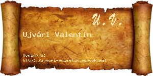 Ujvári Valentin névjegykártya